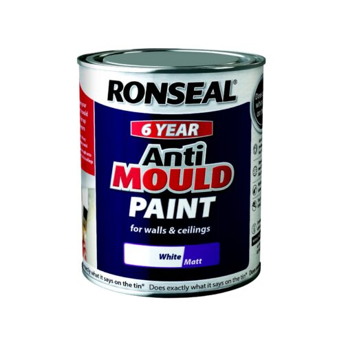 Ronseal 6 Years Anti Mould Paint White Matt (various sizes available)