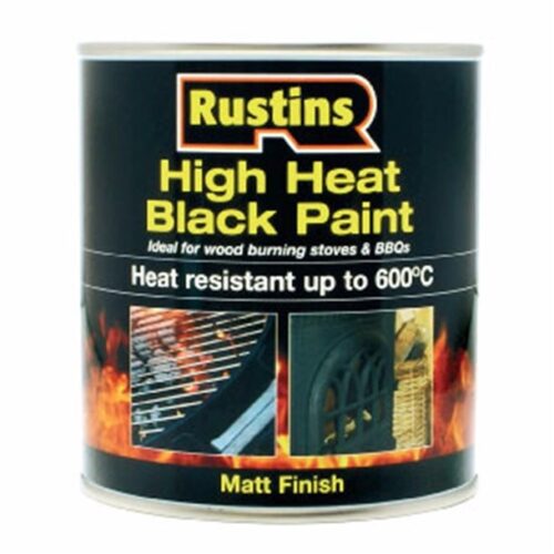 Rustins High Heat Black Paint (various sizes)