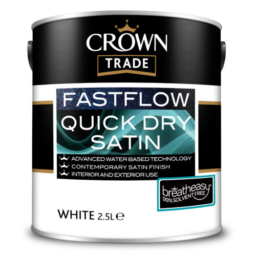 Crown Trade Fastflow Quick Dry Satin - Brilliant White