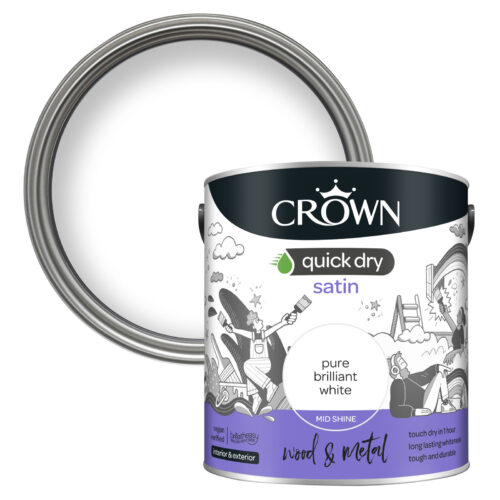 Crown Quick Dry Satin - Brilliant White
