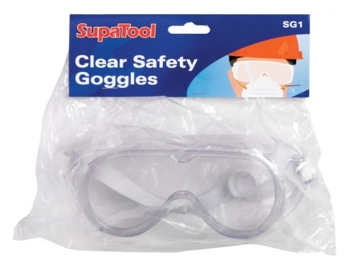 Clear safety goggles